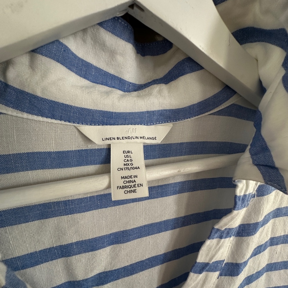H&M Blue and White Striped Mini Dress - Picture 3 of 4